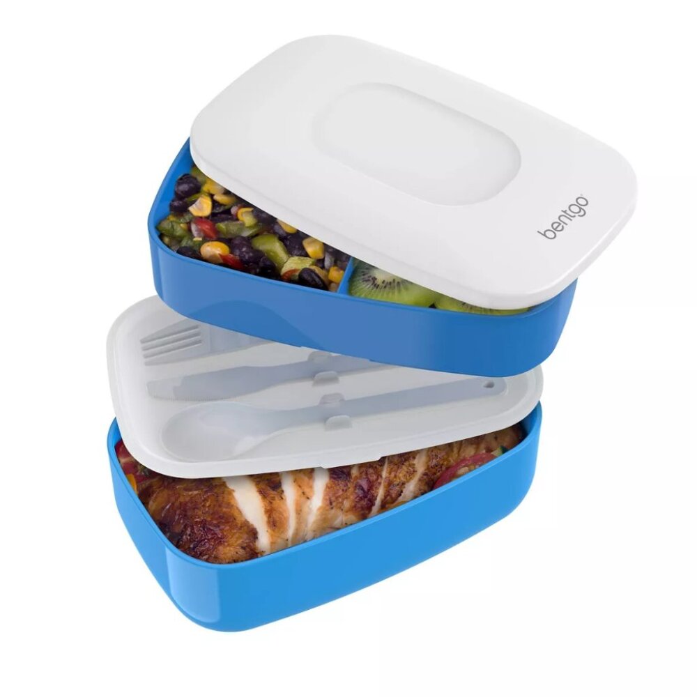 Bentgo Lunch Box Multicolor 5 Pcs Plastic Dishwasher Safe With Knife Lid & Spoon